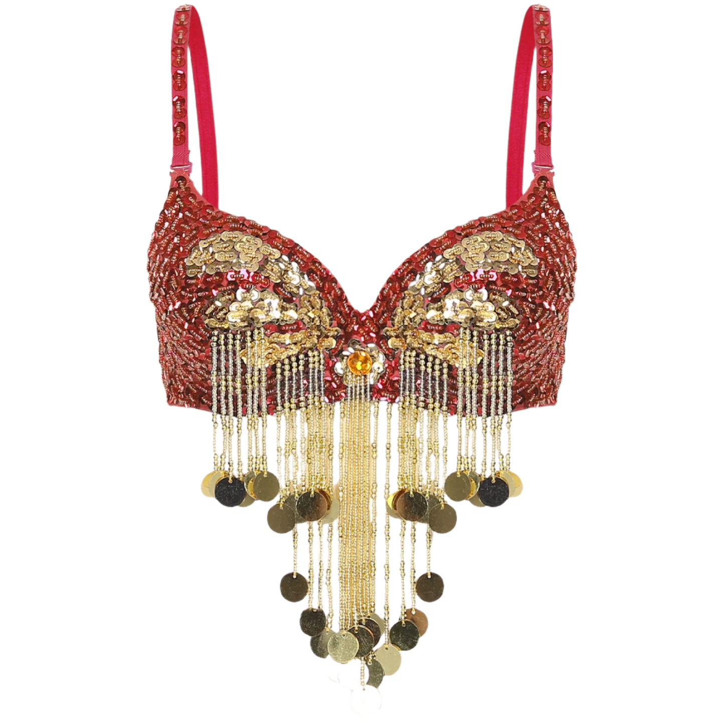 Plastic Beaded Tassels Belly Dance Top