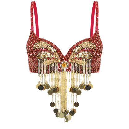 Plastic Beaded Tassels Belly Dance Top