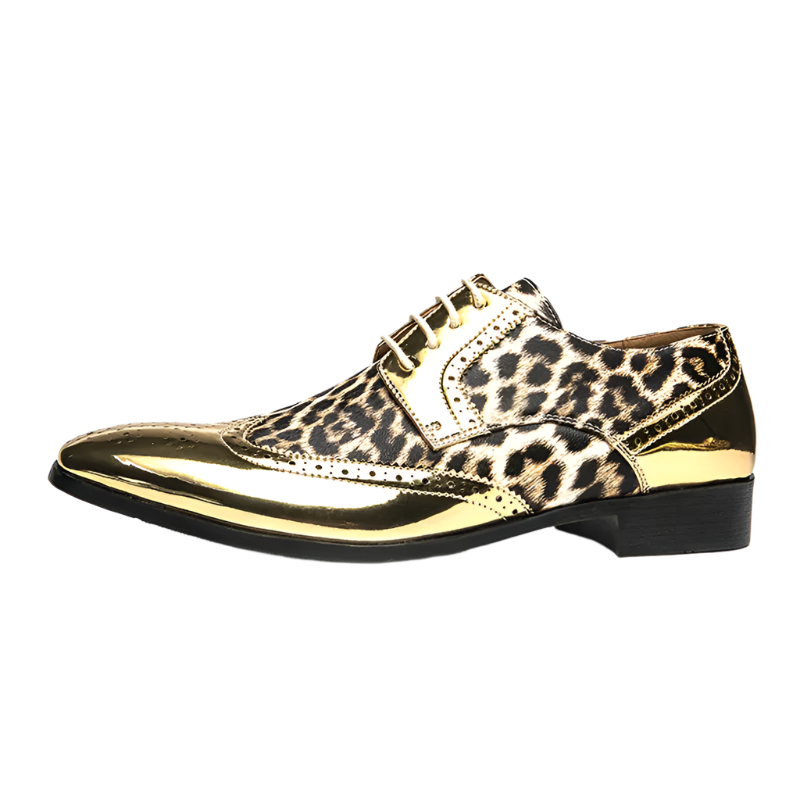 Leopard Print Mens Formal Dress Shoes for Resort Wear