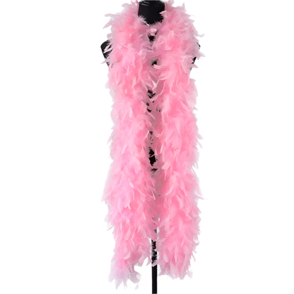 Plush turkey feather boa wrap for resort theme nights and vintage parties

