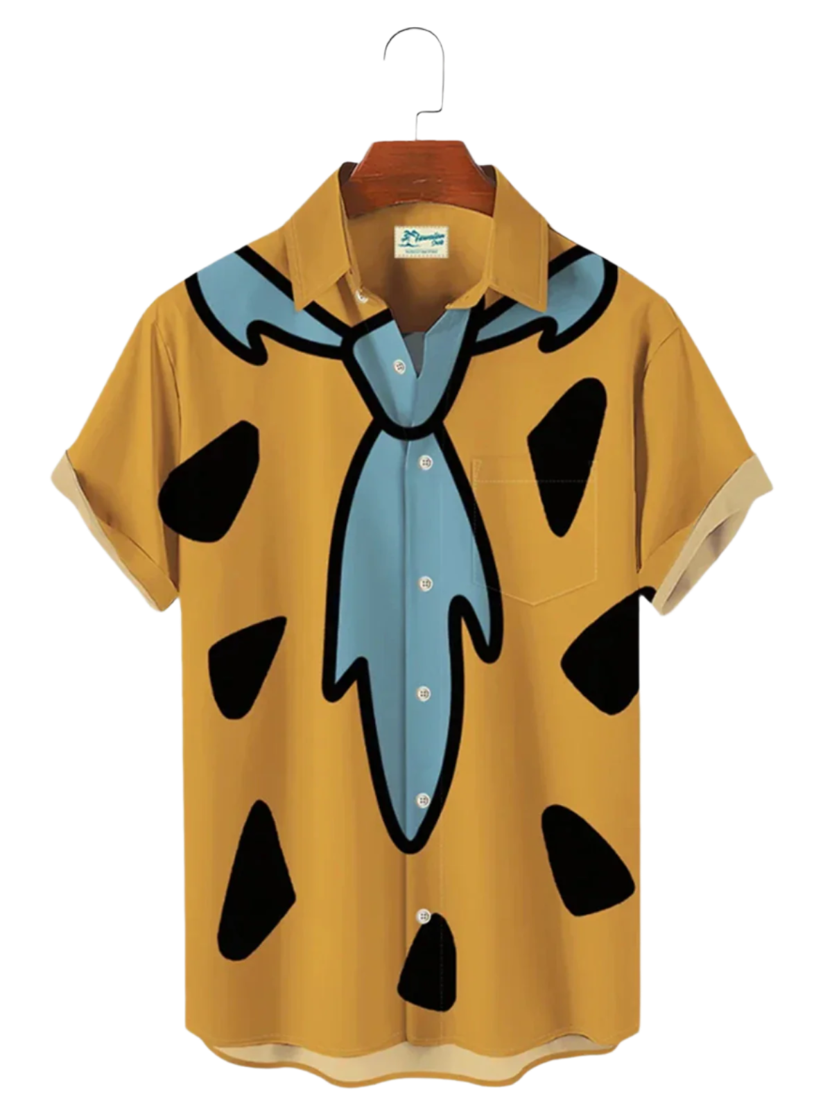 Hawaiian spotted print lapel shirt in large sizes with comfortable design for tropical resort fashion