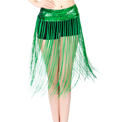  glitter sequin belly dance hip scarf with carnival design for resort performance wear