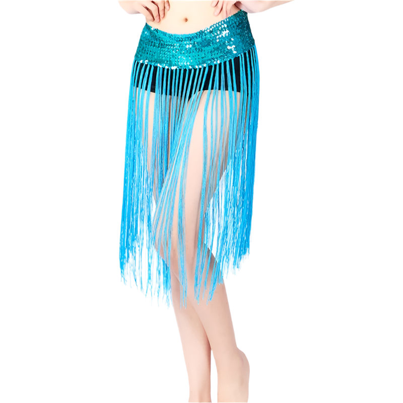  glitter sequin belly dance hip scarf with carnival design for resort performance wear