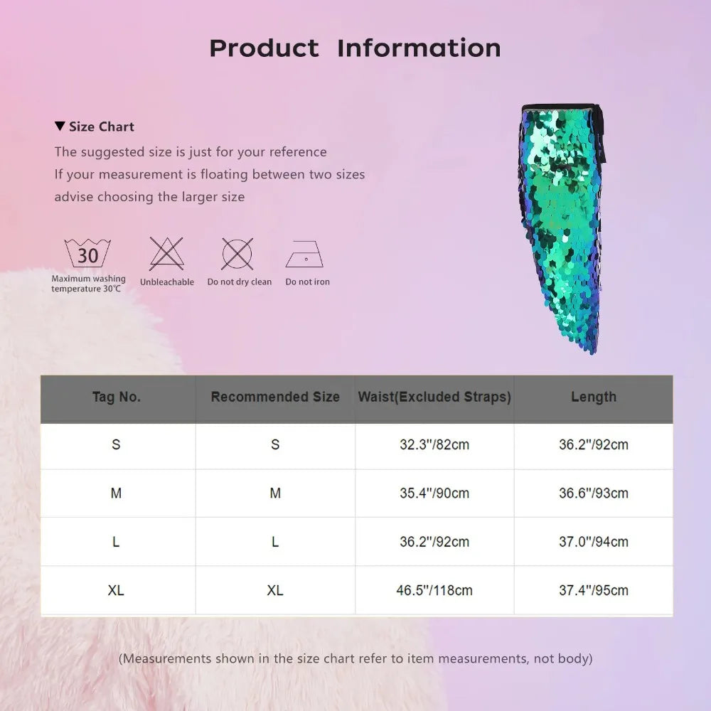 Women's Iridescent Sequin Hip Scarf | Mermaid Scale Wrap Skirt