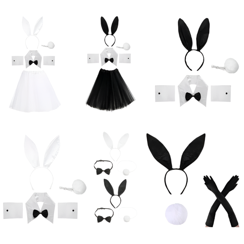 Complete Bunny Theme Costume Set featuring tutu dress and headband for adult resort events