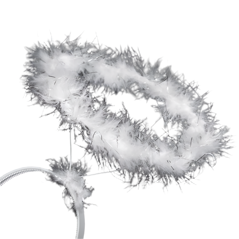 Close-up of a white feathered object against a black background