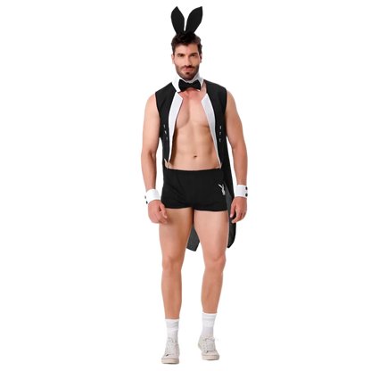 Men's Theme Night Costume Set featuring complete waiter-style design for adult resort events