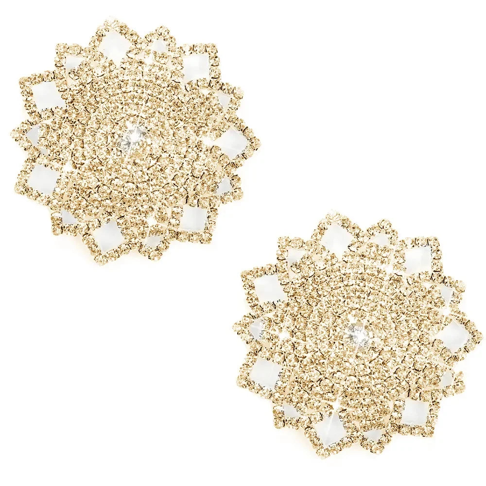 1 Pair Full Rhinestone Nipple Cover Reusable Sexy Women Nipple Pasties Breast Pad Silicone Self Adhesive Nipple Accessories