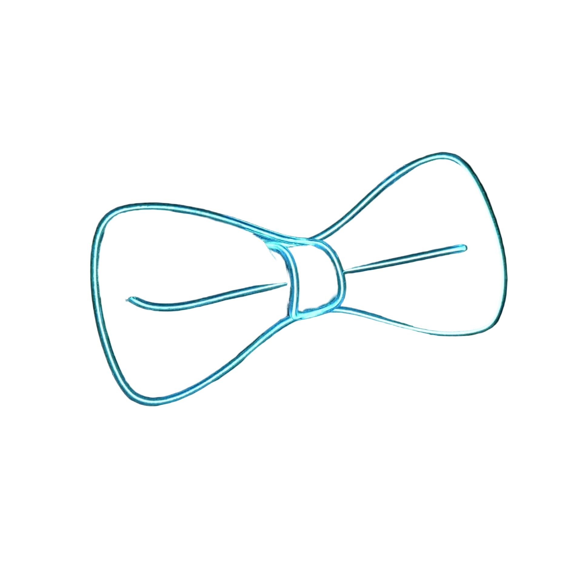 Neon blue bow tie on a dark background