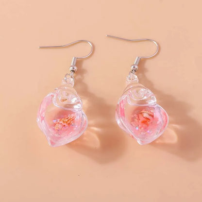 2026 New Arrival Colorful Resin Shell Conch Drop Earrings for Women Fashion Creative Glowing In The Dark Earrings Jewelry Gifts