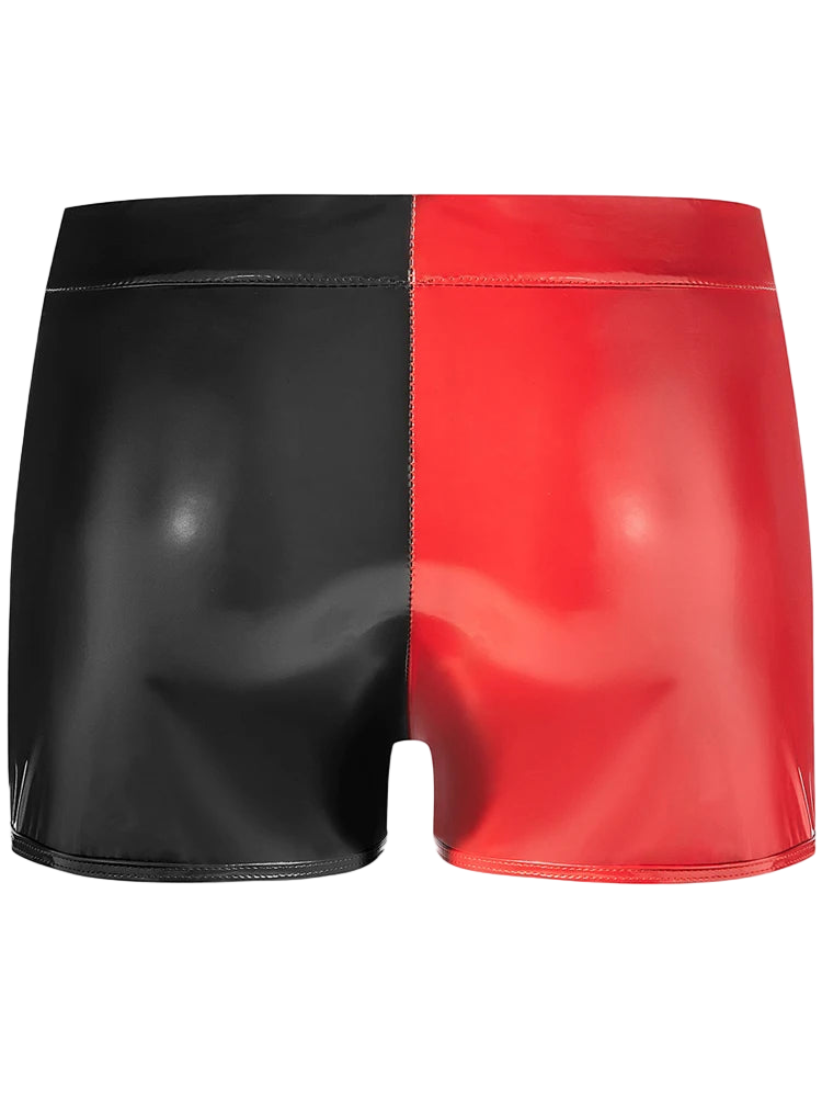 Black and red shorts on a white background