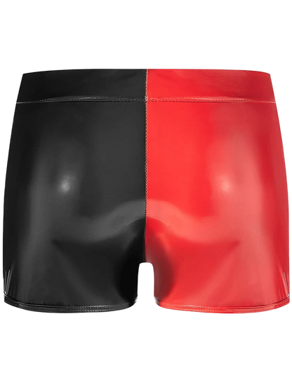 Black and red shorts on a white background