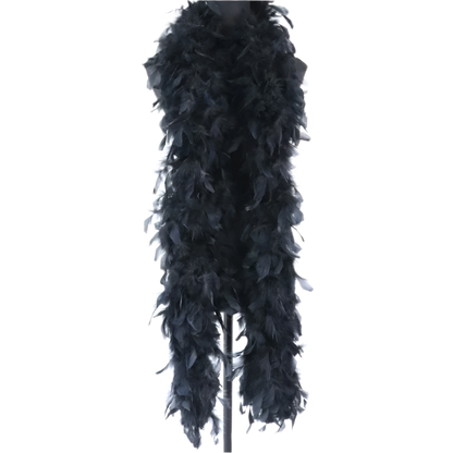 Plush turkey feather boa wrap for resort theme nights and vintage parties

