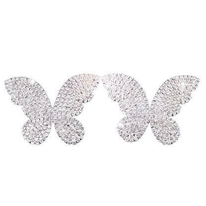 Crystal butterfly covers with rhinestone details and elegant tassels - perfect for resort theme nights