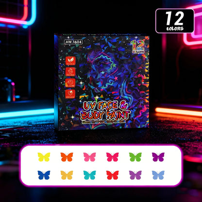 UV Neon Face & Body Paint Markers | Glow in the Dark Temporary Tattoo Pens