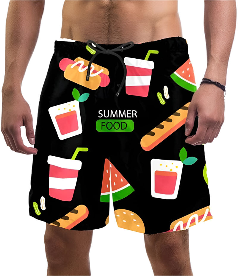 Sweet Ice Cream 3D Printing Beach Shorts for Men