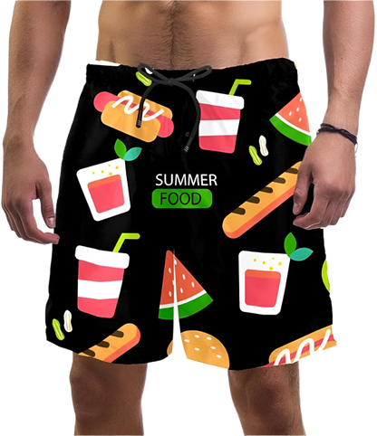 Sweet Ice Cream 3D Printing Beach Shorts for Men