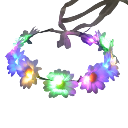 Glow Garland Light Up Headband | Wreath for Vibrant Glow Parties