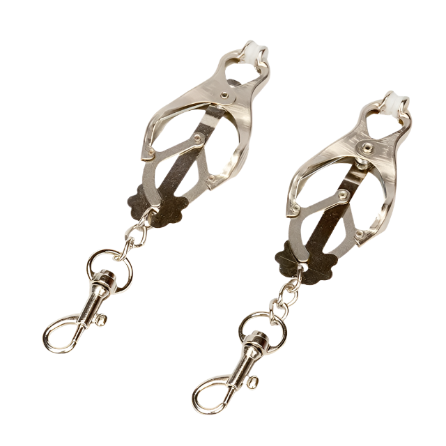 BDSM Bondage Choker Collar | Nipple Clamp Breast Clip Chain Set