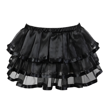 Multi-color plus size tulle tutu skirt with pleated design for resort dance wear

