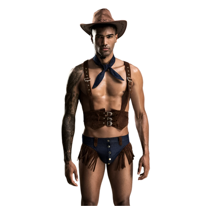 men's sexy western cowboy uniform with roleplay design for theme party resort entertainment