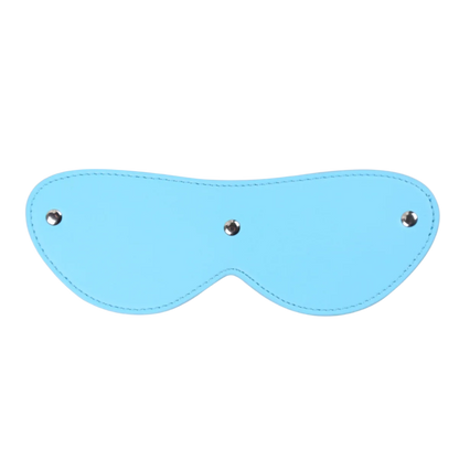 A  leather eye mask and studded details. The design is sleek and mysterious, perfect for a costume or themed event.