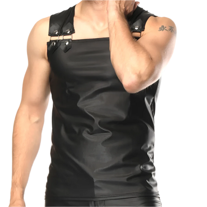 Men's Faux Leather Tank Top | Edgy & Stylish Sleeveless Wear