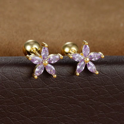 2pcs Vintage Crystal Zircon Stainless Steel Maple Leaf Earrings for Women Temperament Hoop Earrings Party Piercing Jewelry Gift