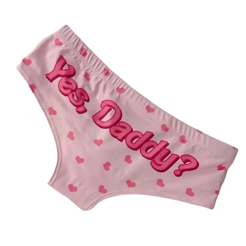 Pink Love Pattern Hip-Lifting Thong - Cute Theme Night Underwear