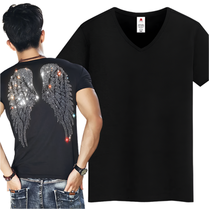 Rhinestone Wings Men's T-shirt Short Sleeve