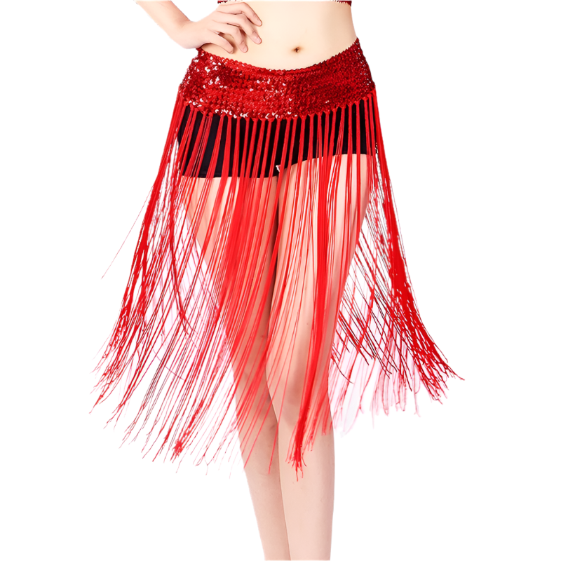  glitter sequin belly dance hip scarf with carnival design for resort performance wear
