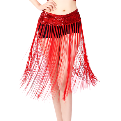  glitter sequin belly dance hip scarf with carnival design for resort performance wear