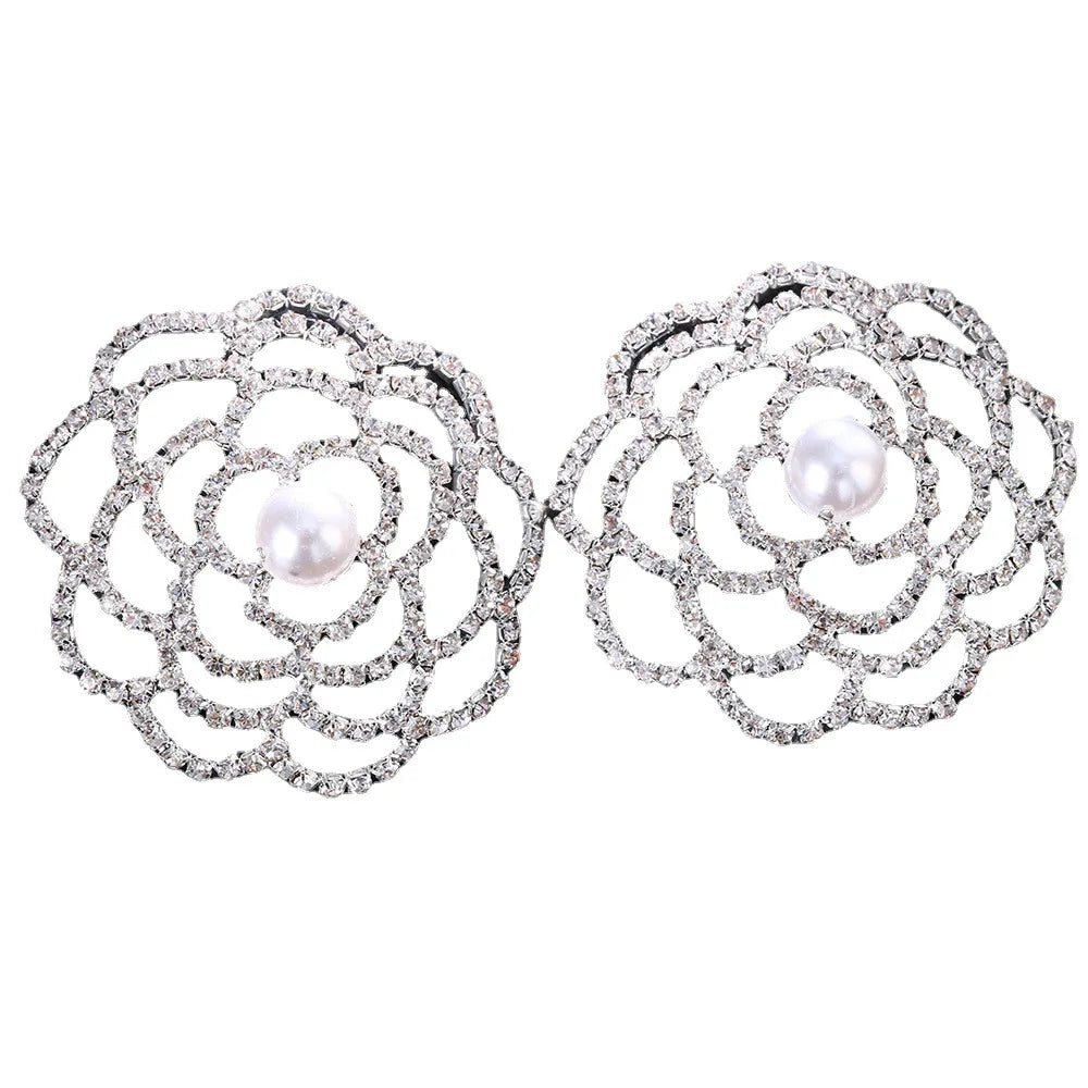 1 Pair Full Rhinestone Nipple Cover Reusable Sexy Women Nipple Pasties Breast Pad Silicone Self Adhesive Nipple Accessories