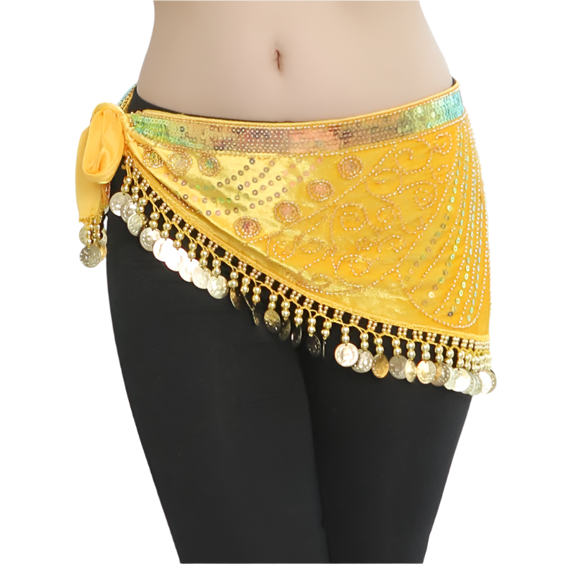 Bead Embroidery Belly Dance Hip Scarf | 6 Color Options for Women