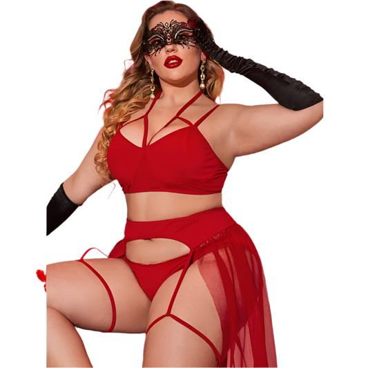  plus size two-piece goddess lingerie set in XXXL with exotic nightwear design for inclusive resort intimate entertainment