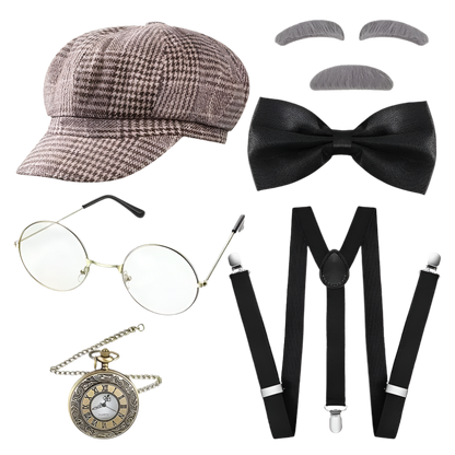 1920s Men's Great Gatsby Accessories Set | Roaring 20s Vintage Gangster Costume