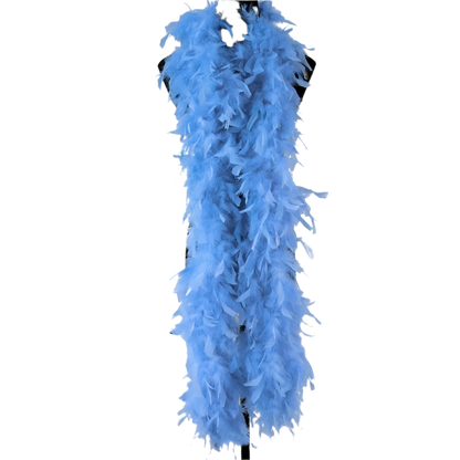 Plush turkey feather boa wrap for resort theme nights and vintage parties

