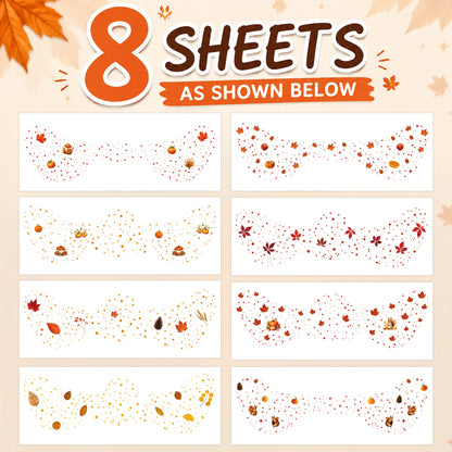 Women’s Fall Freckle Face Tattoos | Autumn Leaf Temporary Face Stickers
