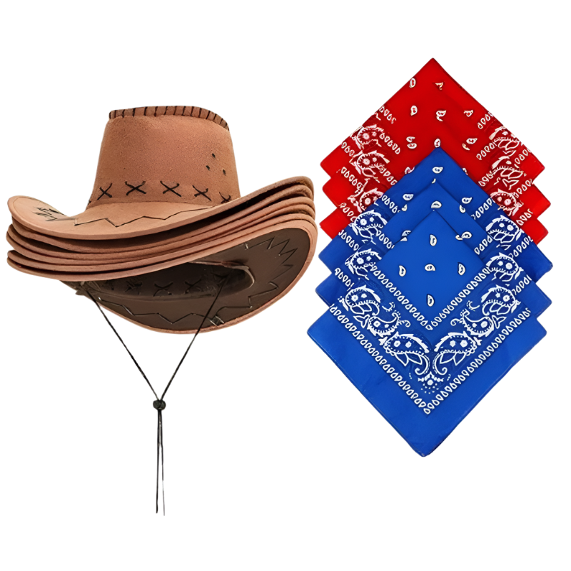 Classical Cowboy Hat Bandana Set | Timeless Western Style