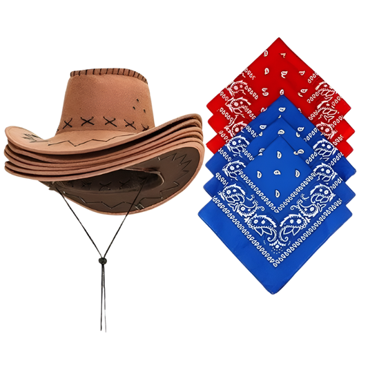 Classical Cowboy Hat Bandana Set | Timeless Western Style