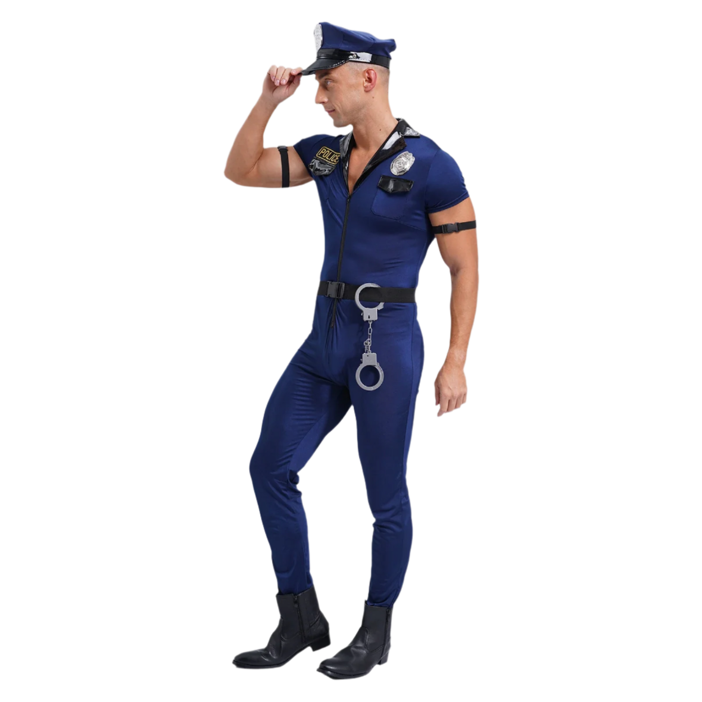 Men's 7-Piece Dirty Cop Officer Jumpsuit - Complete Role Play Set