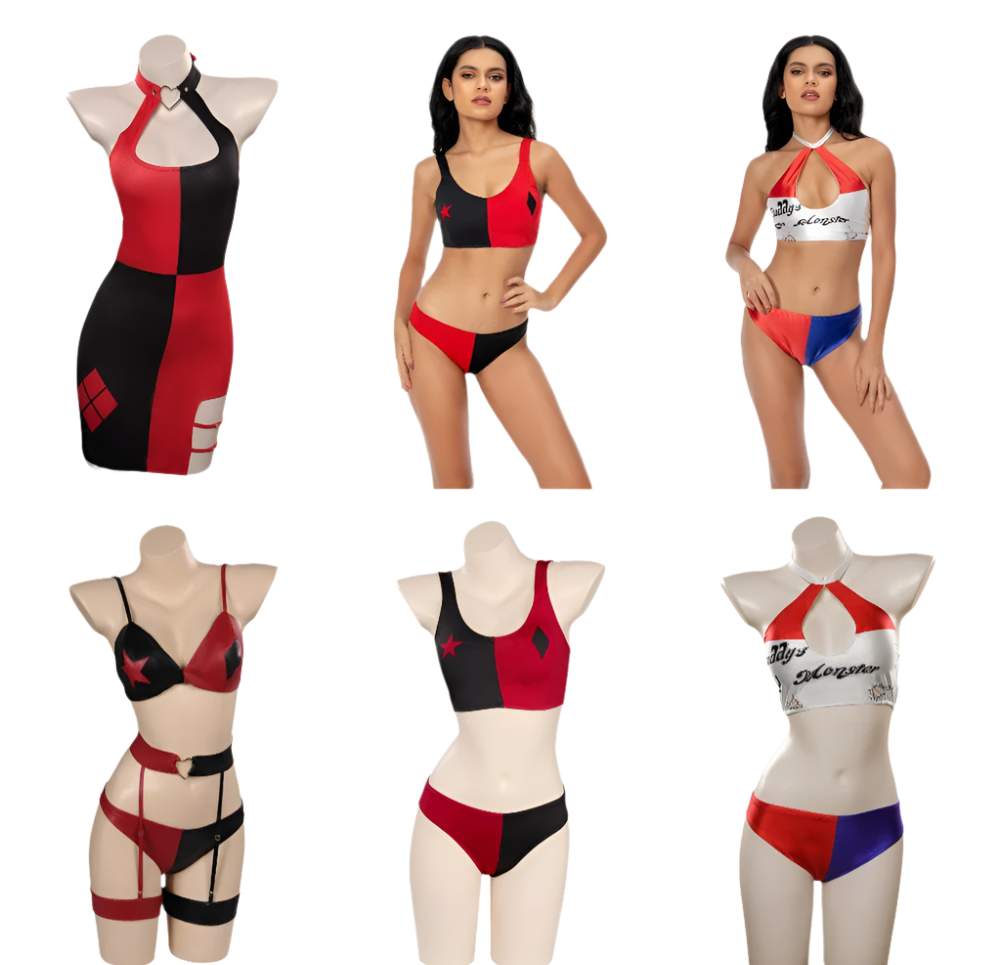 Playful villain-inspired backless bodycon mini dress for themed resort wear