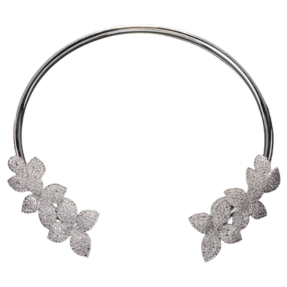 Rhinestone butterfly open collar with metal ring detail - perfect for modern resort weddings