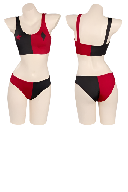 Playful villain-inspired backless bodycon mini dress for themed resort wear