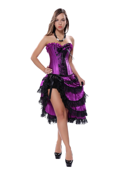 Burlesque Overbust Corset Dress | Sexy Purple Dancer Outfit