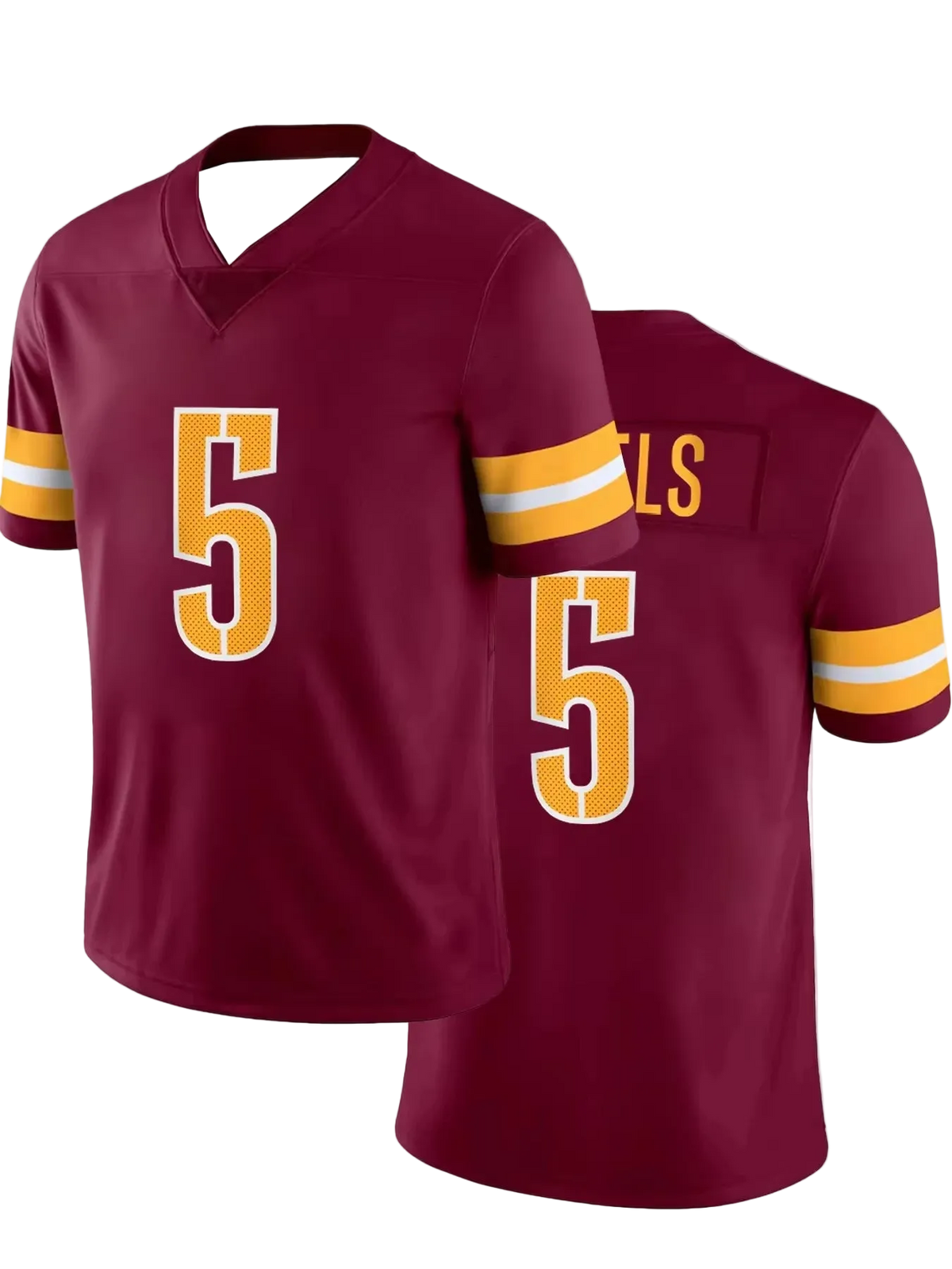 Maroon sports jersey with number 5 and 'ELS' on a white background