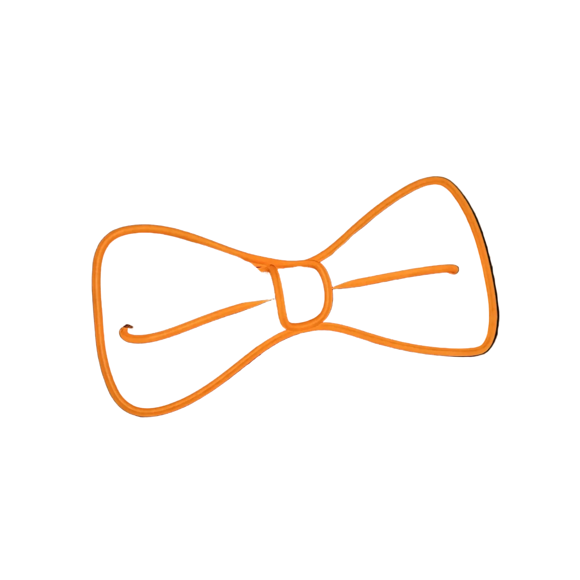 Neon orange bow tie on a black background