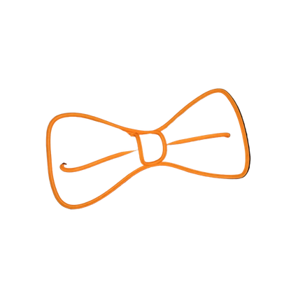 Neon orange bow tie on a black background