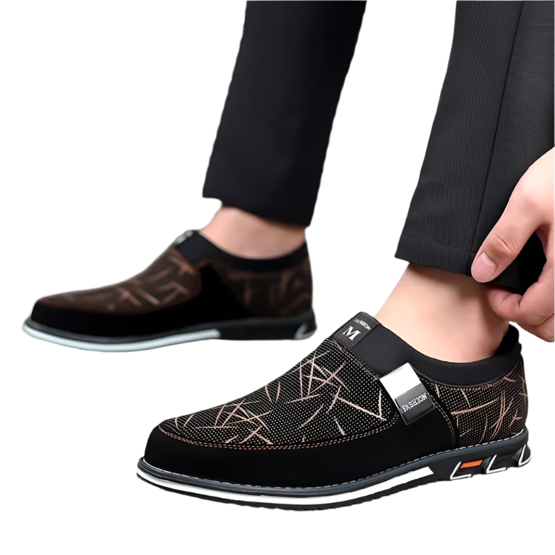 Men's luxury leather slip-on loafers with classic moccasin design for resort business casual wear

