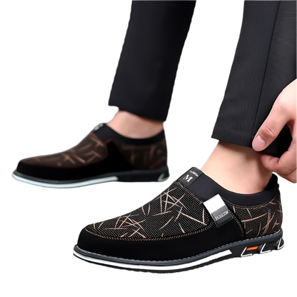 Men's luxury leather slip-on loafers with classic moccasin design for resort business casual wear

